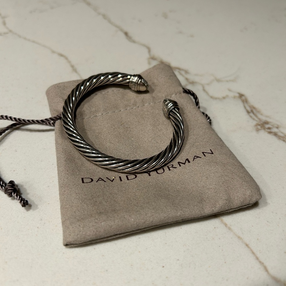 David Yurman 7mm diamond cable bracelet - Picture 3 of 10